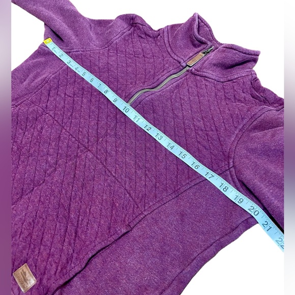 LL Bean Quilted Mock Neck Quarter Zip Kangaroo Pocket Women Size Petite Medium - Picture 4 of 8
